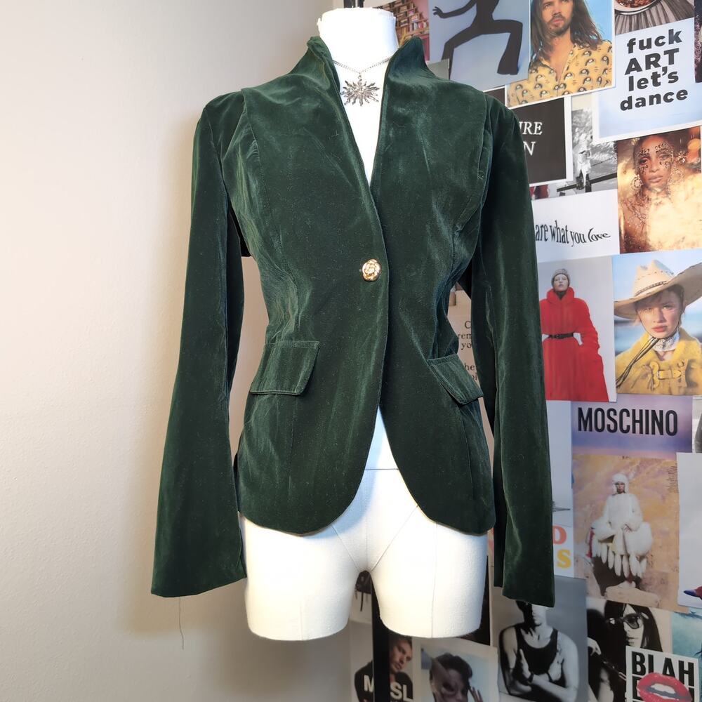 Velvet Green Glam Blazer